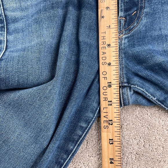 MOTHER Jeans Womens 28 Blue Insider Ankle Fray Sweet Lime Cropped Flare USA VTG - Picture 10 of 15